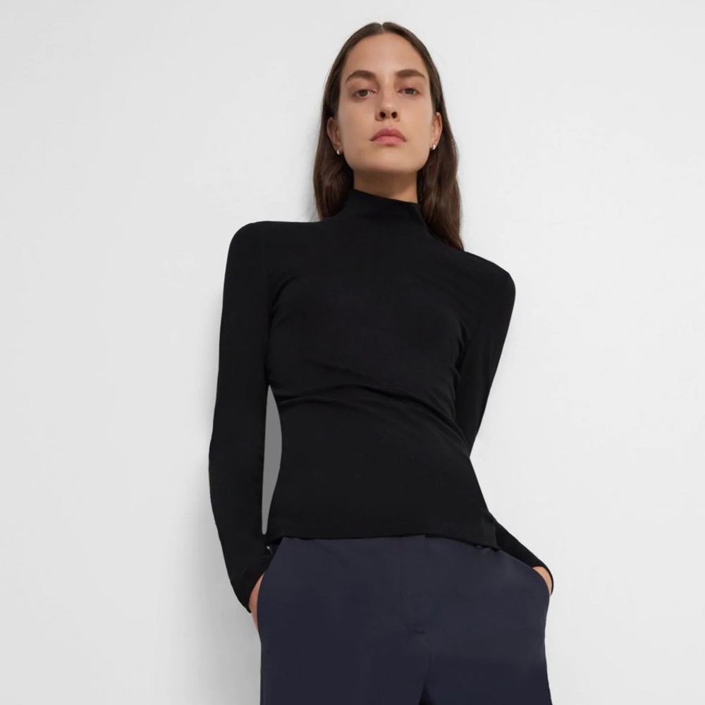 Theory thin black turtleneck